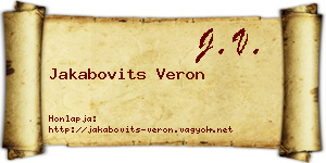 Jakabovits Veron névjegykártya
